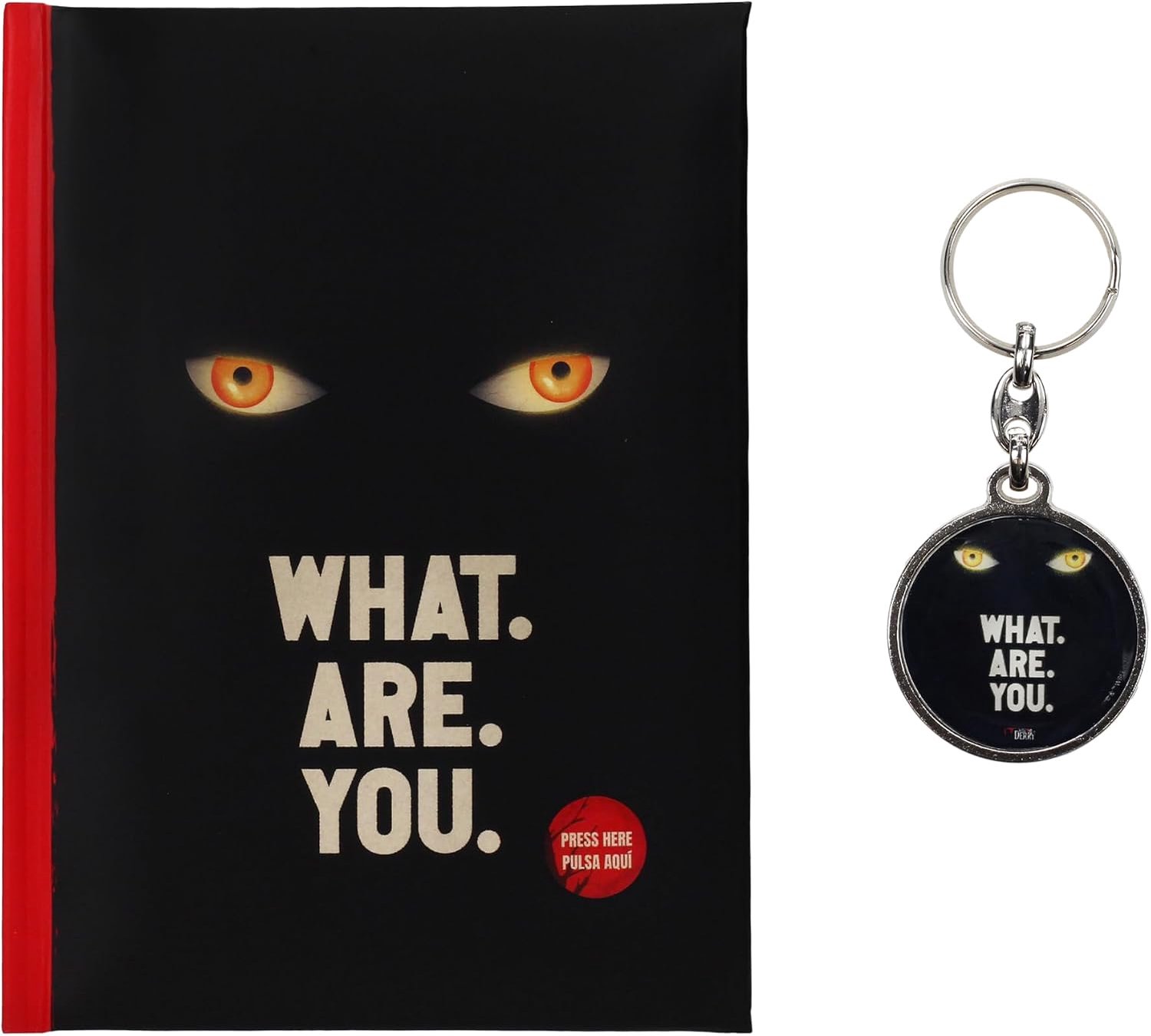 Notitieboek met licht, What are you - Welcome to Derry + sleutelhanger van metaal IT