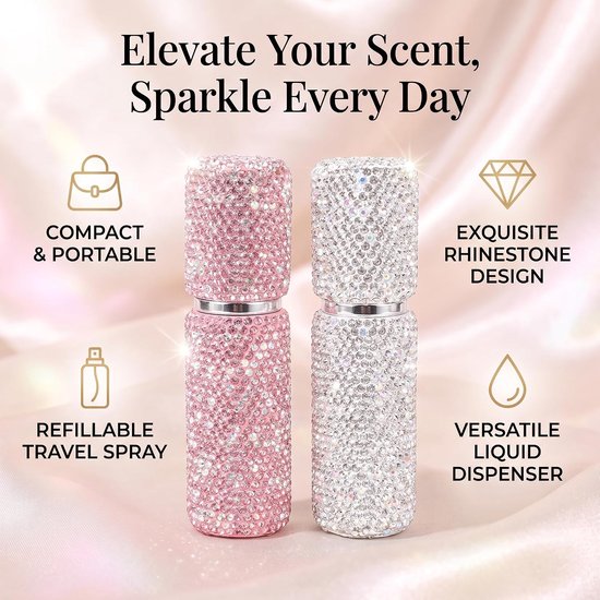 10 Ml Steentjes Parfum Verstuiver Bijvulbare Fles Miniatuur Spuitfles Draagbare Parfumfles met Geschenkidee voor Vrouwen, Plastic Dispenser Fles voor Etherische Oliën — afbeelding 5