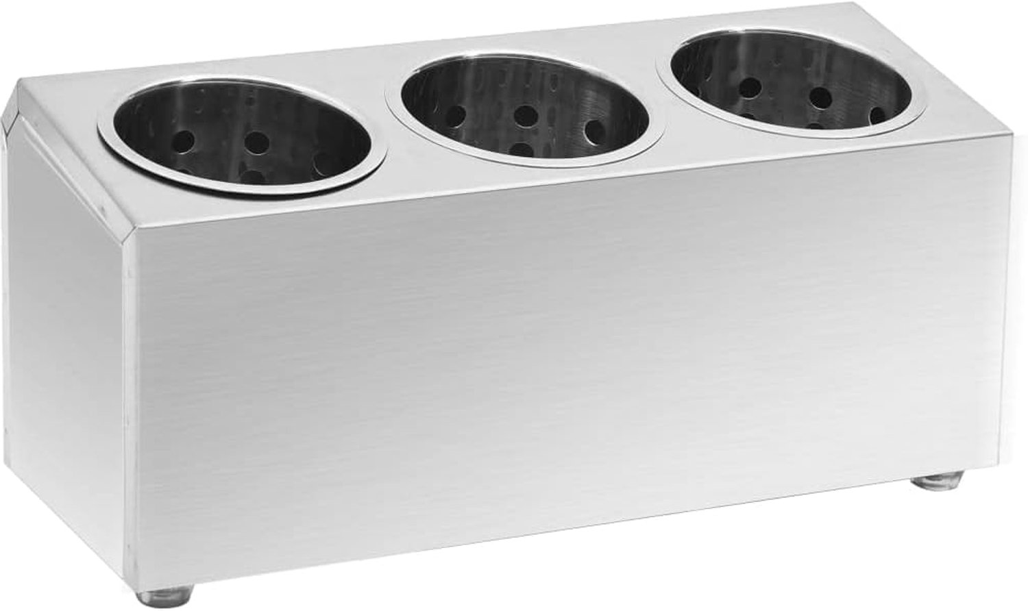 Bestekbak van roestvrij staal, 3 vakken, bestekhouder voor keuken, restaurant, eetstokjes, lepel, messen, organizer, 38,5 x 15 x 18 cm, zilver