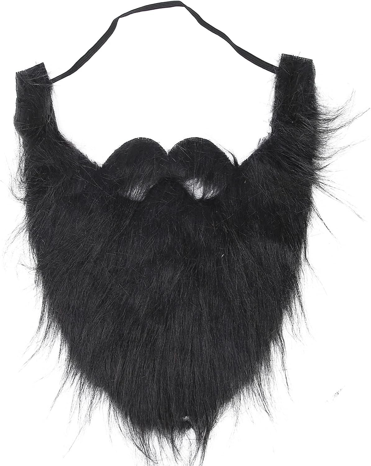 Snor Snorharen Gezichtshaar voor Halloween-kostuum, Elastische Band voor Comfortabel Dragen (Grote zwarte baard)