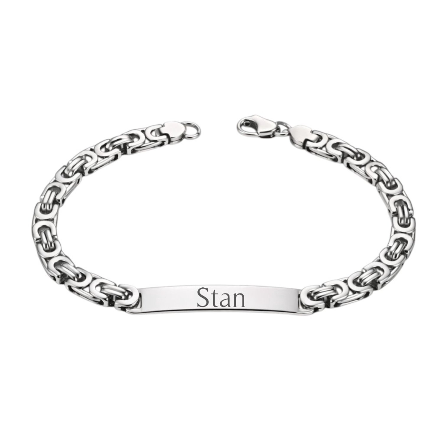 Heren Armband met Gravering Zilver