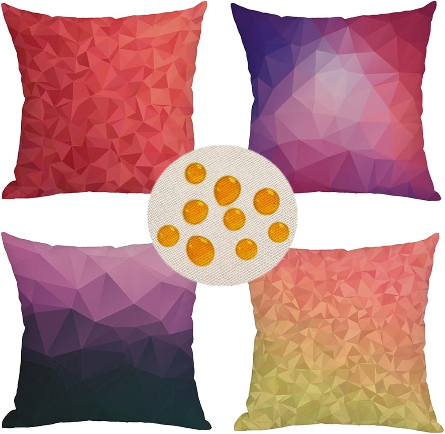 Outdoor kussenhoezen 20x20 inch set van 4 waterbestendige decoratieve kussenslopen linnen materiaal, bedrukte kussenslopen, voor tuinbank slaapkamer, 50 cm x 50 cm gradiënt roze