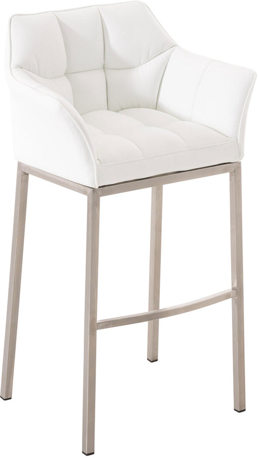 Luxe Comfort Barkruk - Wit wit roestvrij staal