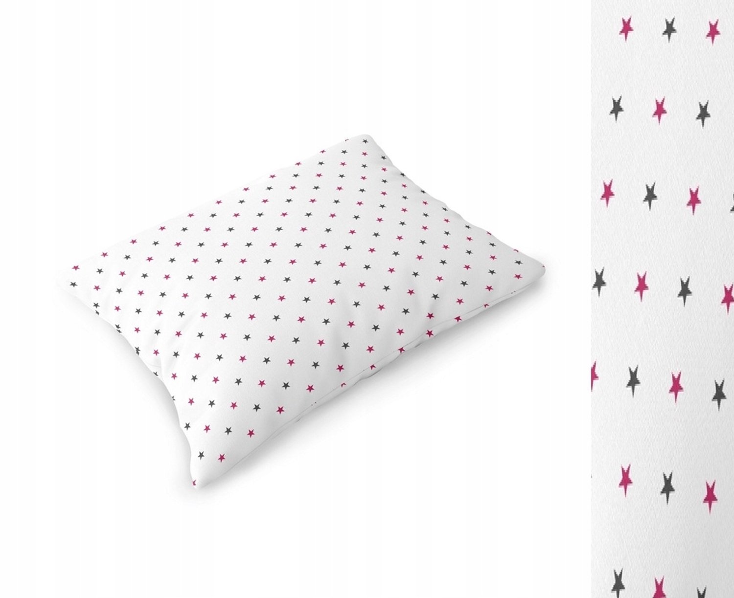 Kussensloop 70x80cm 100% Katoen - Sterrenmotief Grijs Roze