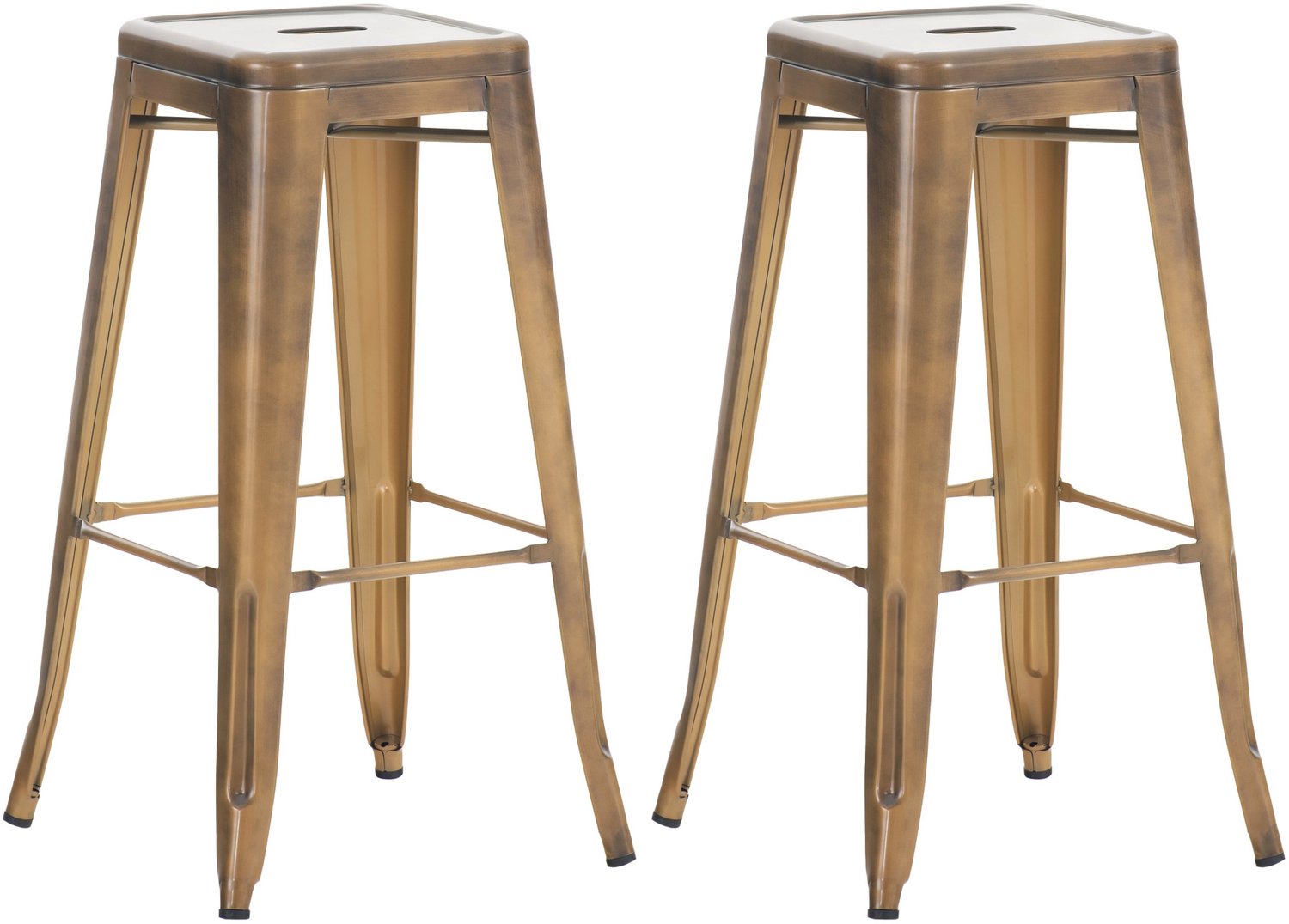 Luxe Comfort Barkruk - Set van 2 - Zithoogte 76 cm - Goud