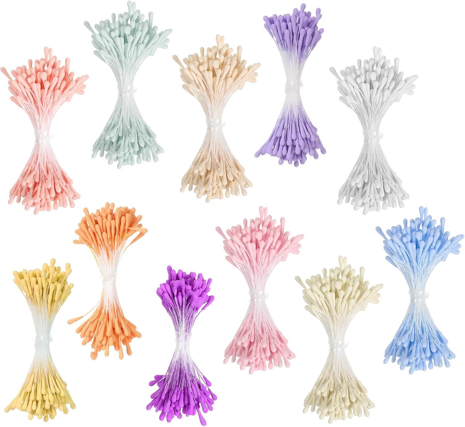 1100 Stuks Stamens voor Bloemcreaties - 2mm Dubbele Hoofden voor Kunstbloemen en DIY Projecten