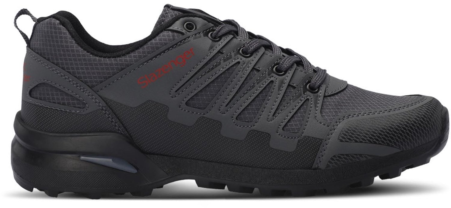 Slazenger Activista Heren Wandelschoenen - Donkergrijs / Rood