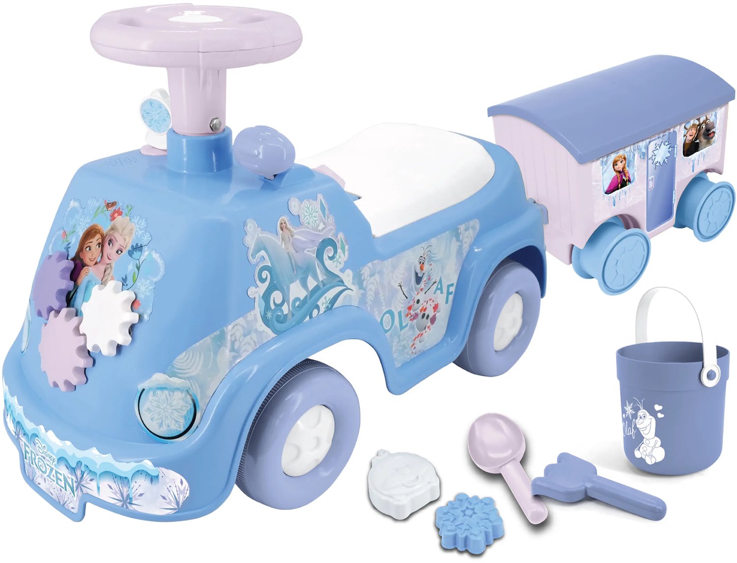 KIDDIELAND Frozen Camper Loopauto – Met aanhanger, licht & geluid