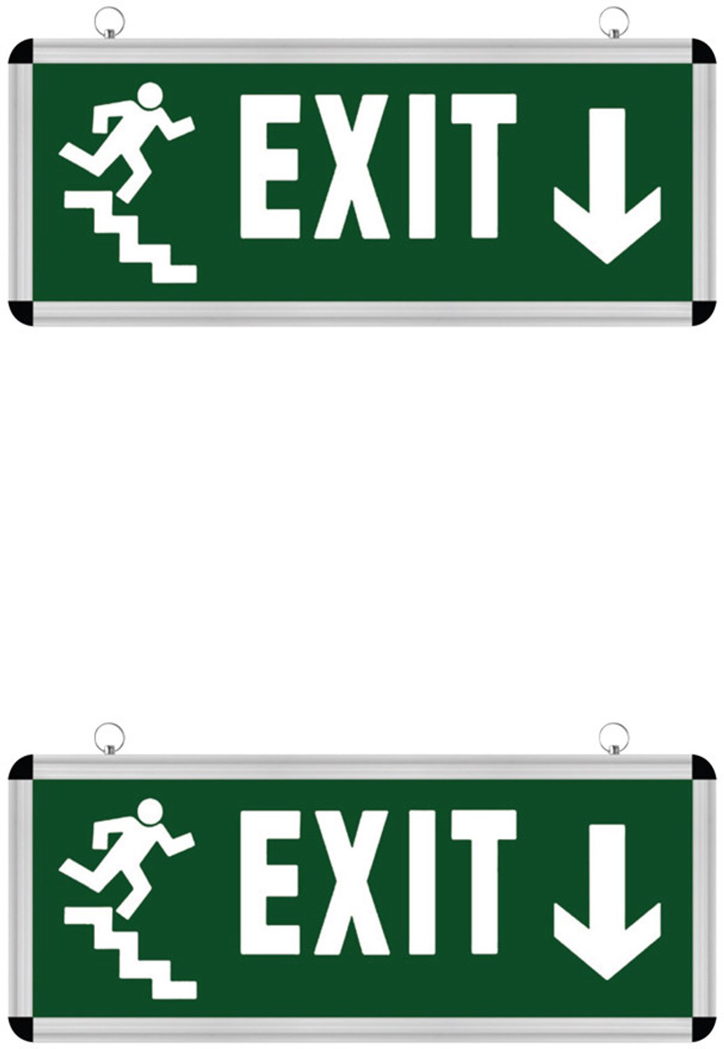 LED Noodverlichting Exit - 2 Pack - Rabonta Omlaag - Hangend - 3W