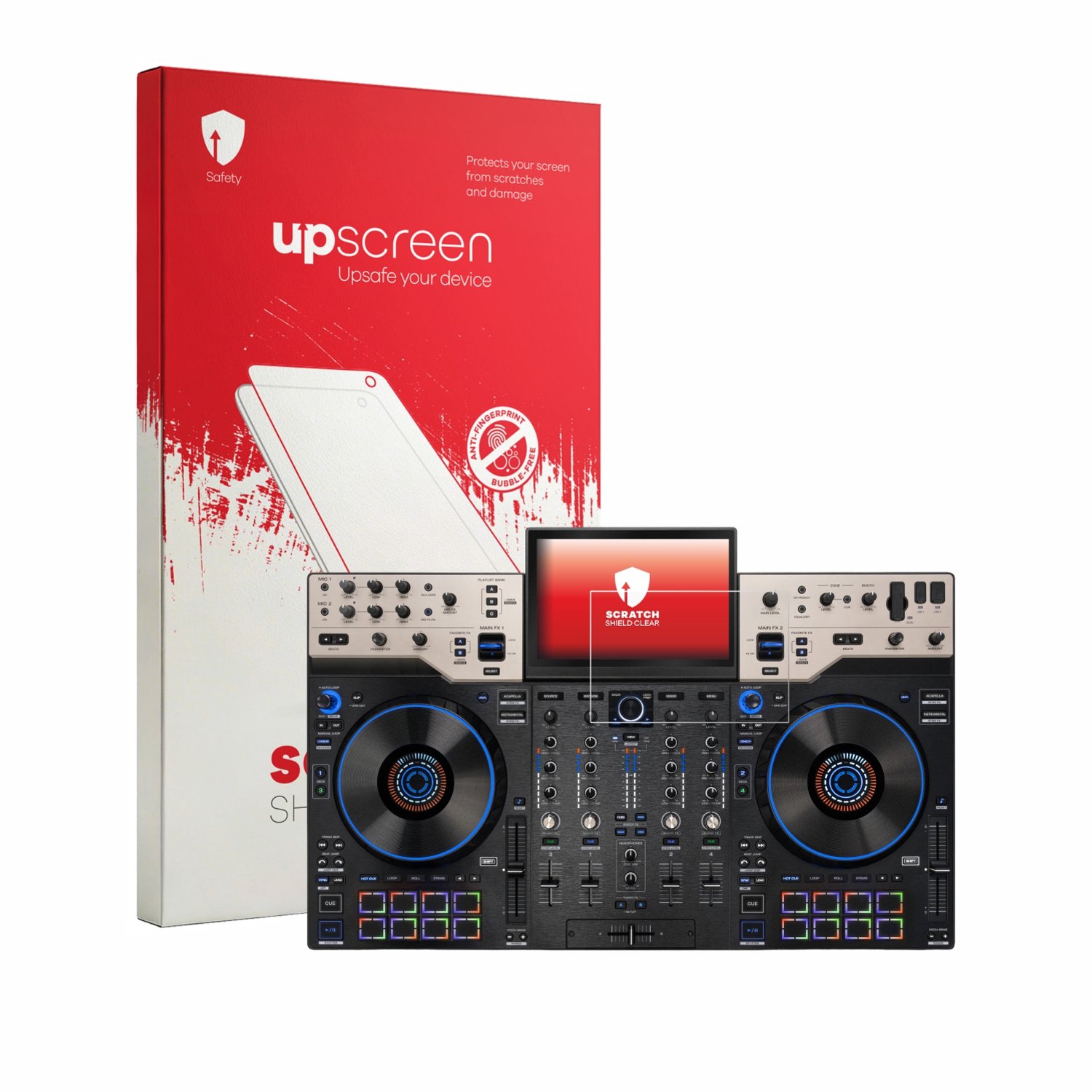 upscreen - Screenprotector voor Denon DJ Prime 4 G2 - Folie Beschermfolie transparant