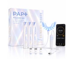 Luxury White Pro LED Tandenbleek Set - PAP+ Whitening Pen (3x) & LED Mondstuk - Tanden Bleken Thuis - Complete Whitening Kit - Whitening Strips - Tandenbleekset - Cresting 3D Formula - Smile - Logic Whitening