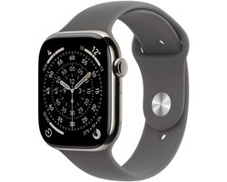 Apple Watch 11 - Wifi + 5G - 42mm - Natural Titanium Case with Stone Grey Sport Band - S/M