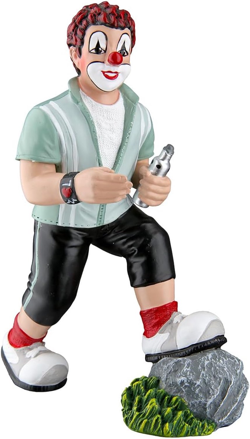 Merkloze Clown Beeldje - Decoratief Figuur, Handgeschilderd Resin, 15 cm