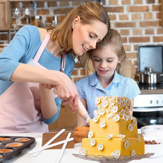 24 Stuks Cake Dowel Stokken, 9.5" Witte Plastic Ondersteuningsstangen voor Laaggebak en Taartconstructie — afbeelding 4