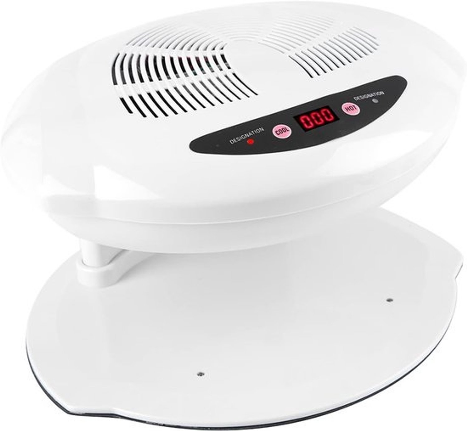 Nageldroger met ventilator - Nagellakdroger - Manicure en pedicure - Warme of koude lucht - 30x28x17 cm - Wit grijs