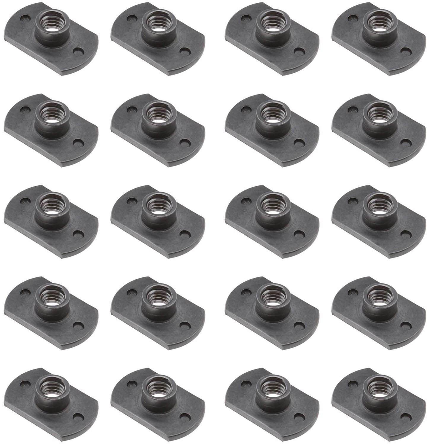 Lasmoeren 20 Stuks - M6 Schroefdraad - Koolstofstaal - T-vorm - 22,5x14mm - Voor Meubels/Voertuigen - Schroefbevestiging