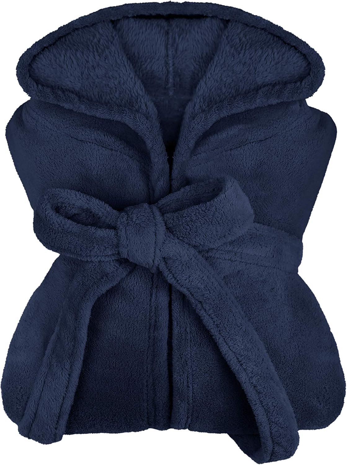 Npluseins Fleece Badjas met Capuchon - Kuitlengte