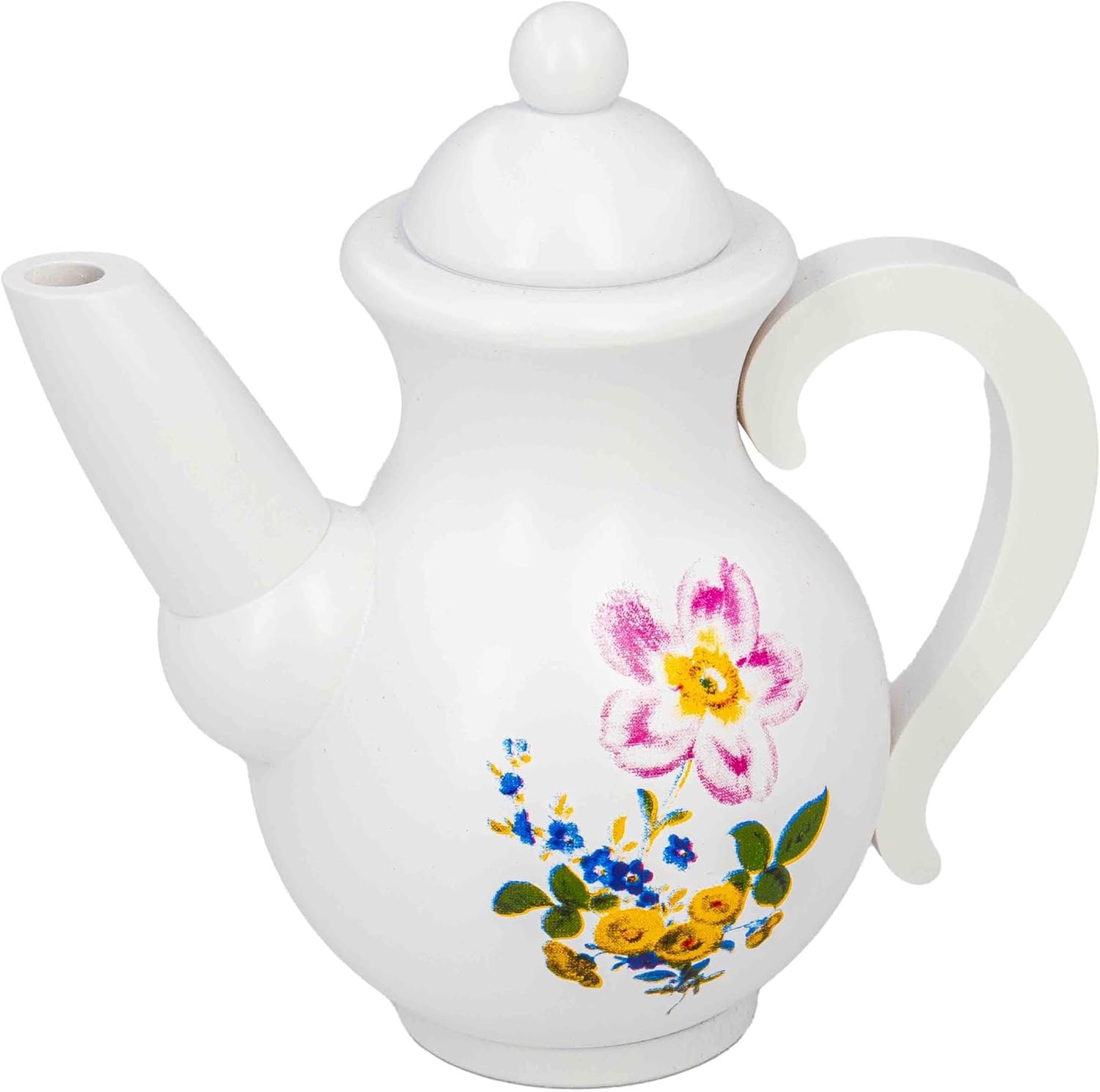 Seiffener Volkskunst Rookpop Koffiepot met Bloemen - 12 cm