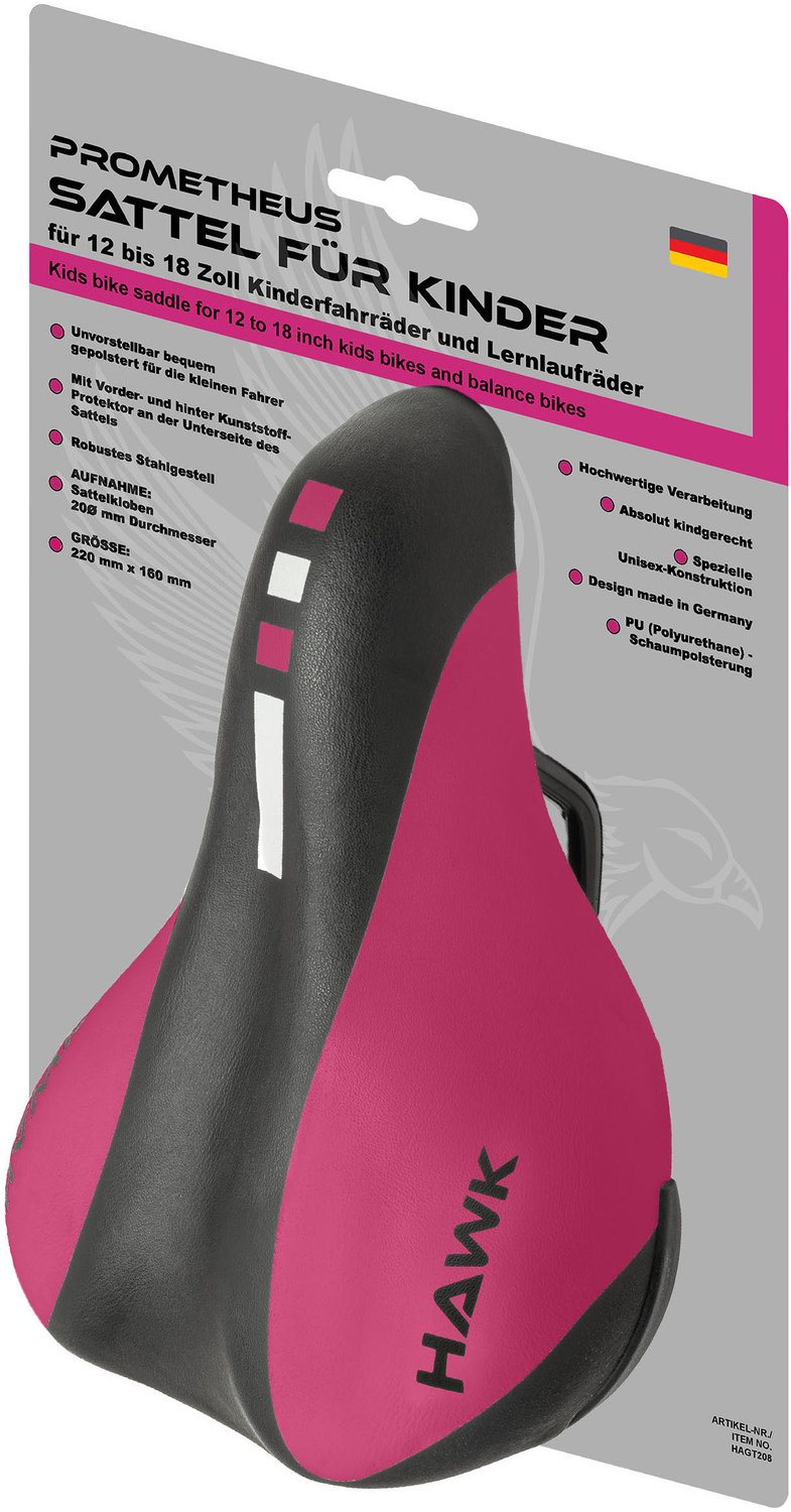 Kinderfietszadel - 12-14-16-18 inch - Met klem 22,2 mm - Roze