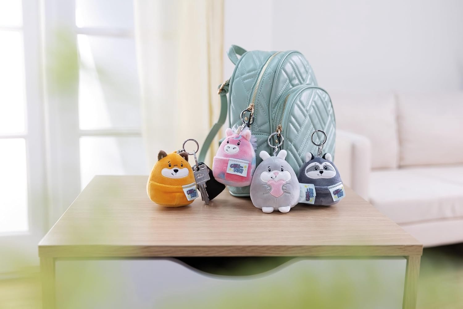 NICI Chill Unicorn Pluche Sleutelhanger 8 cm - Zacht & Knuffelig