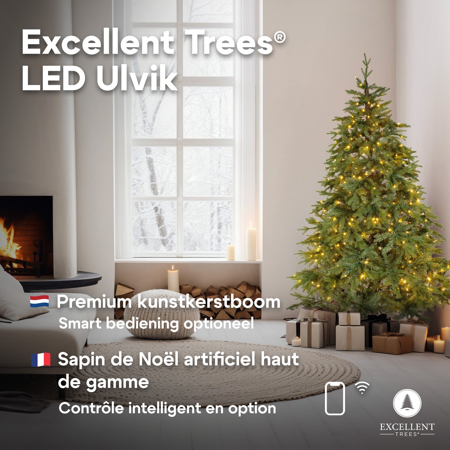 Excellent Trees® LED Ulvik 150 cm - Premium Kerstboom met 250 LED lampjes - ⌀80cm - 150cm – foto 7