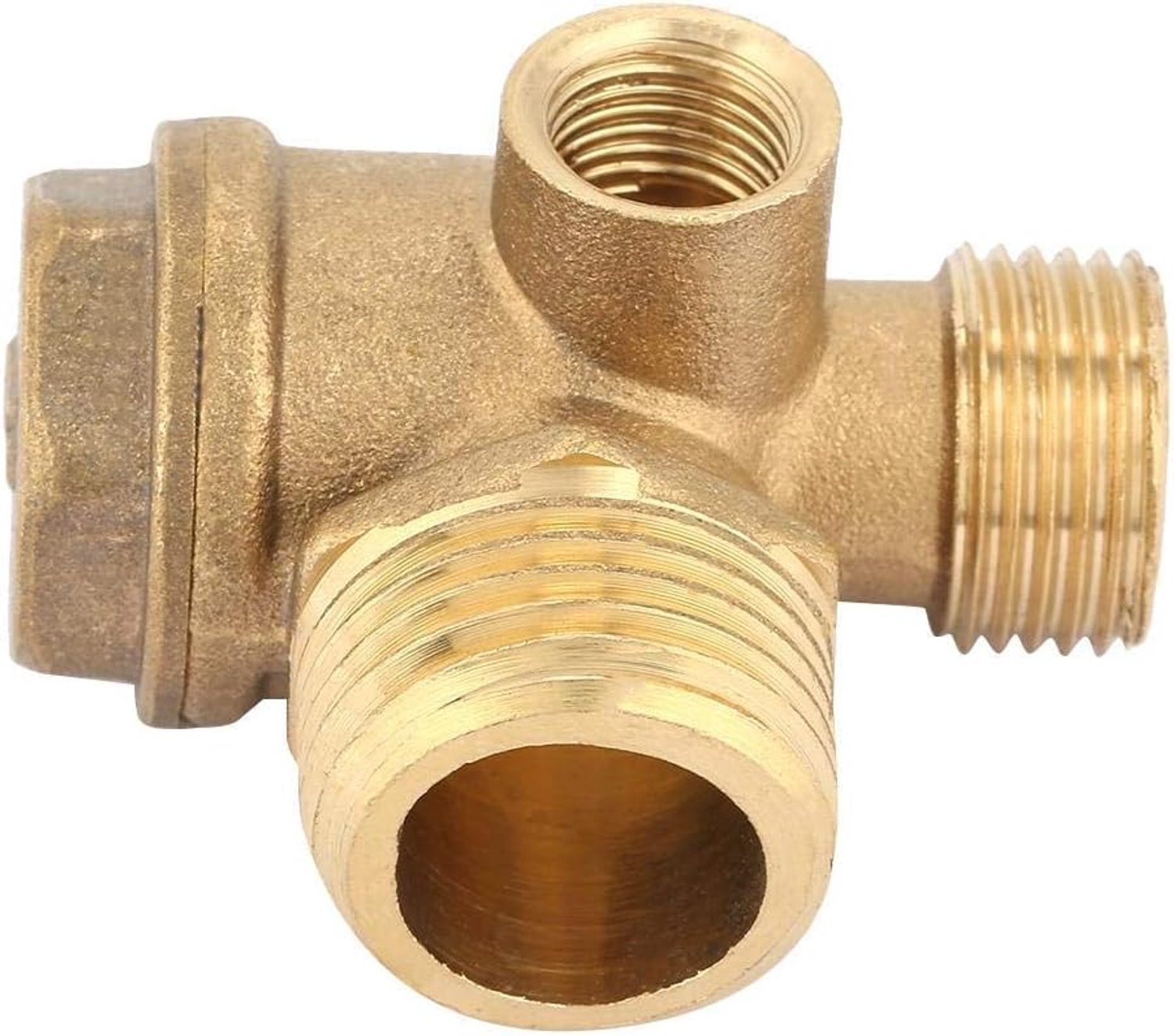 Messing 3-Poorts Klep voor Aircompressor - Schroefdraad