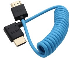 HDMI Videokabel 8K 4K voor ATOMOS Ninja V, Sony A7RV, Canon R5 en Fujifilm GFX100 II, Blauwe Gewoven Coiling voor Hoge Kwaliteit Beeldoverdracht