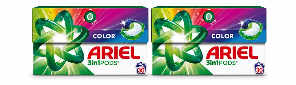 2 x Ariel - 3in1 Wasmiddel Pods - Color - 30 Pods - Bulkverpakking - 2 stuks