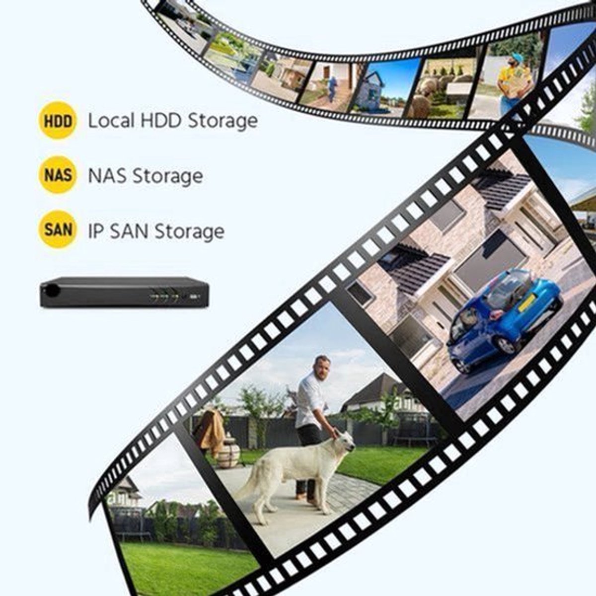 Beveiligingscamera's - Camerabewaking - CCTV Camerasysteem - 4K Dual-Light Ultra HD -8-Kanaals DVR Beveiligingssysteem - H.265+ CCTV Camera Kit - Binnen/Buiten Camera’s - IP67 Weerbestendig – Inclusief 4 Stuks 8MP Camera - 4TB Geïntegreerde Opslag