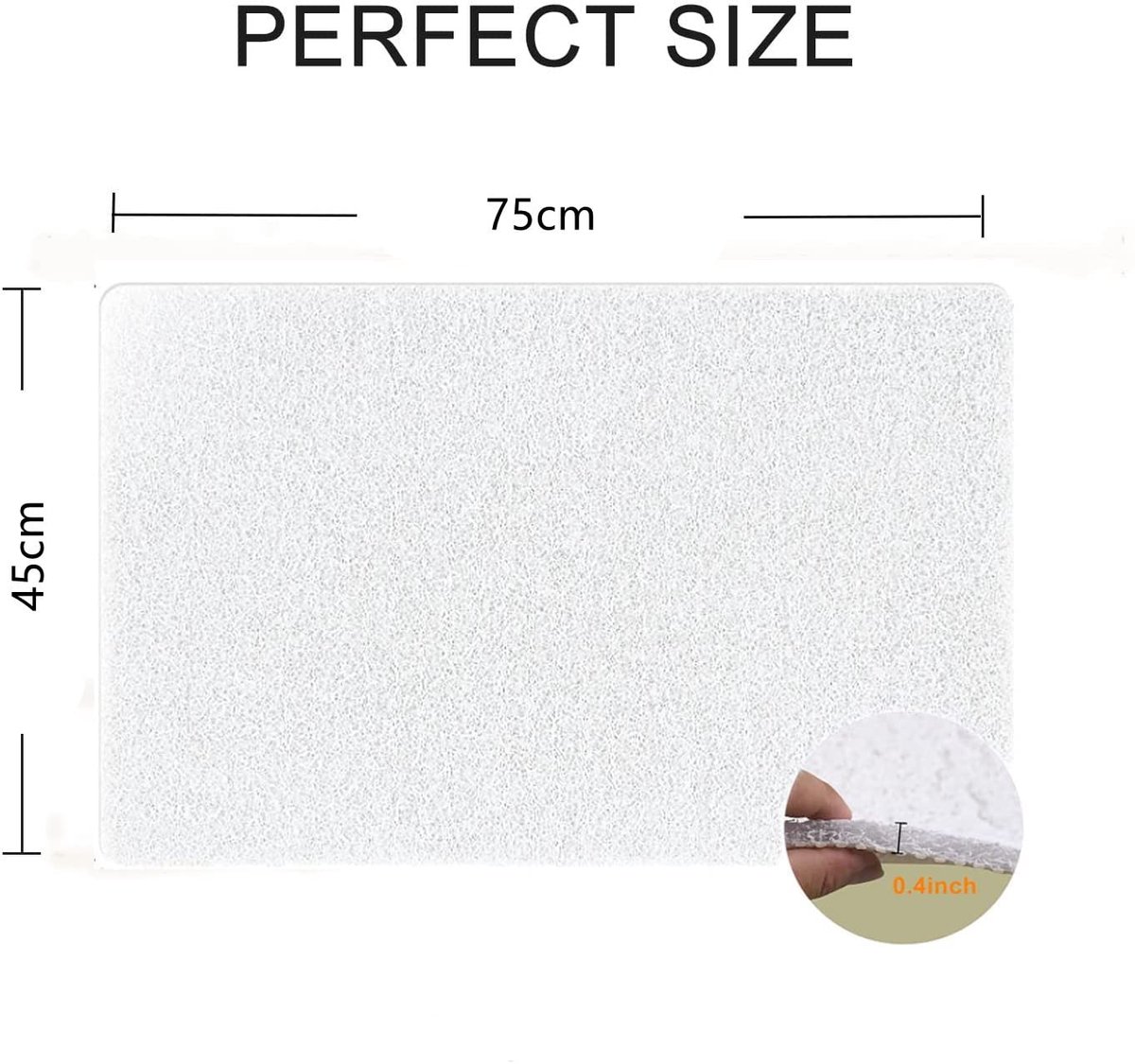 MTWSJIA Douchemat voor in de douche, 45 x 75 cm Loofah badmat antislip anti-schimmel antibacterieel zachte PVC badmat - ShopVlot