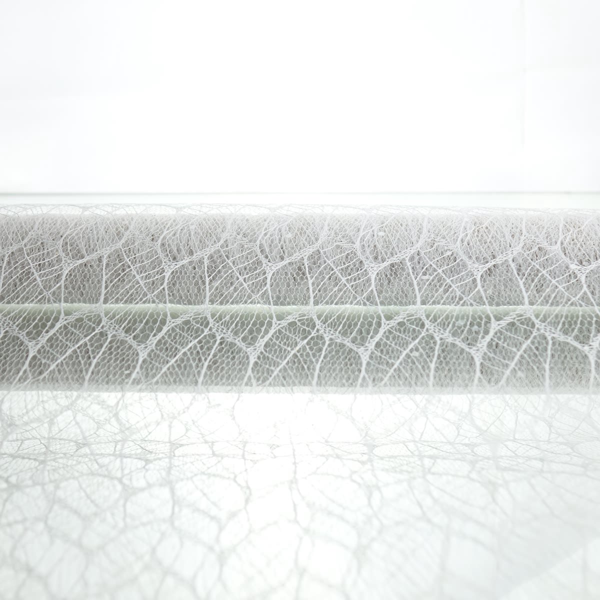 Kaemingk Decoratiestof Wit met Bladstructuur 200 x 35 cm - Polyester