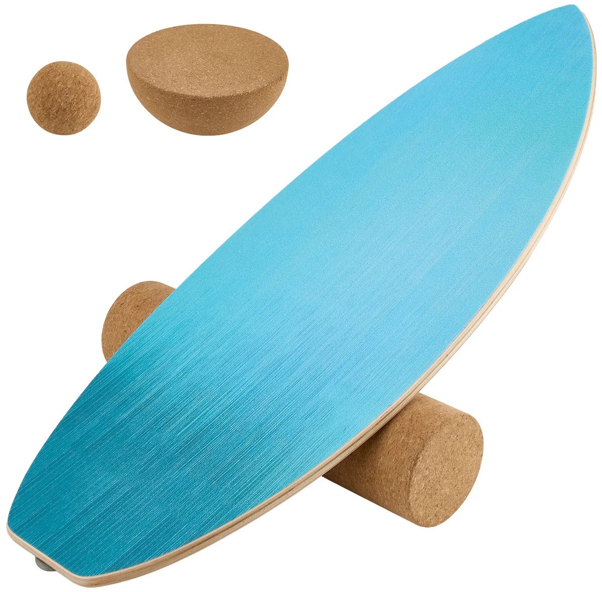 Nyoz balance board - Balansbord - Balanstrainer - 4 delige set - 180 kg draagvermogen - Antislip - Esdoornhout - Voor surftraining