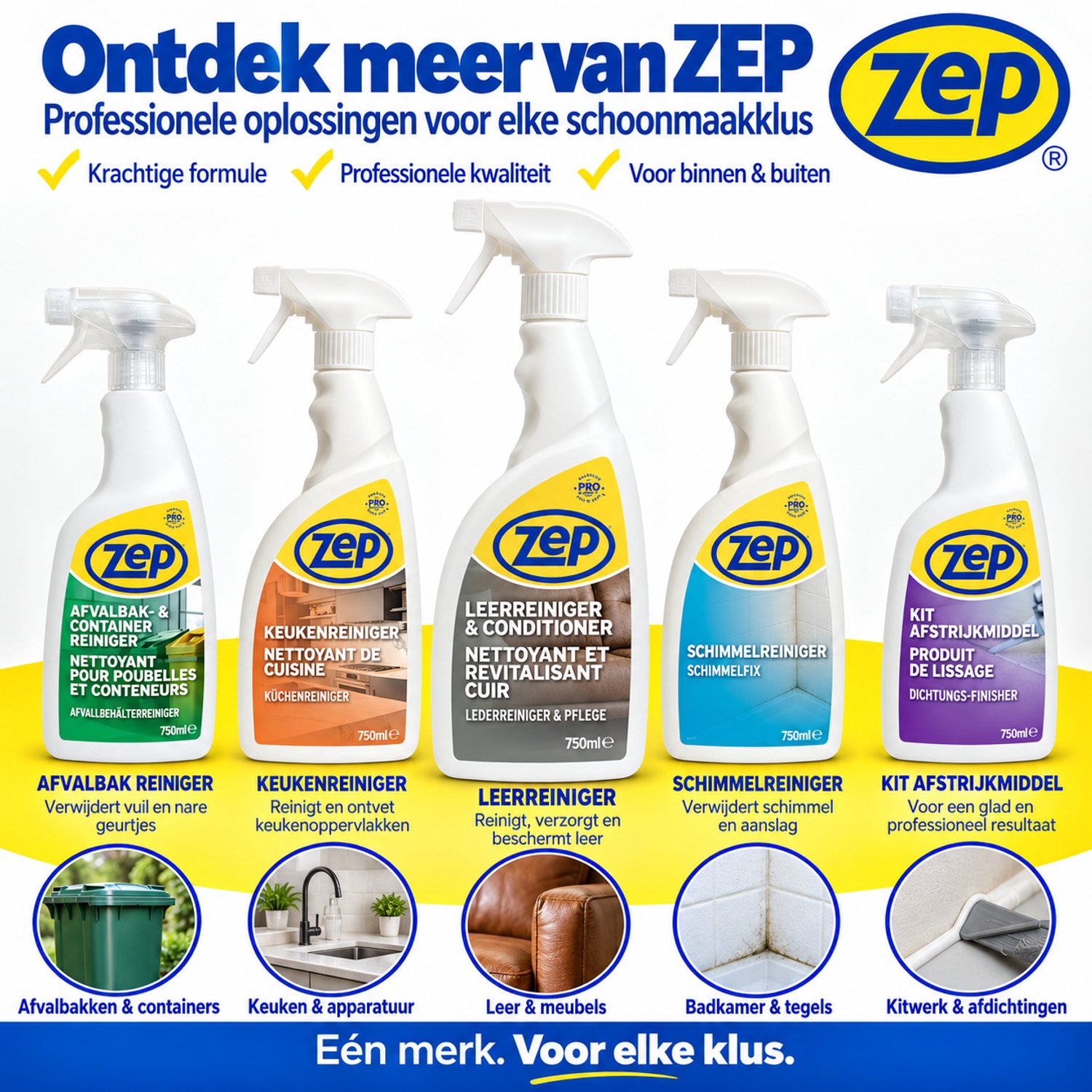 ZEP Leer Reiniger en Conditioner - 6 x 750 ml - 2-in-1 met UV-bescherming - Voor Leren Bankstel, Auto-interieur, Tassen en Kleding – foto 8