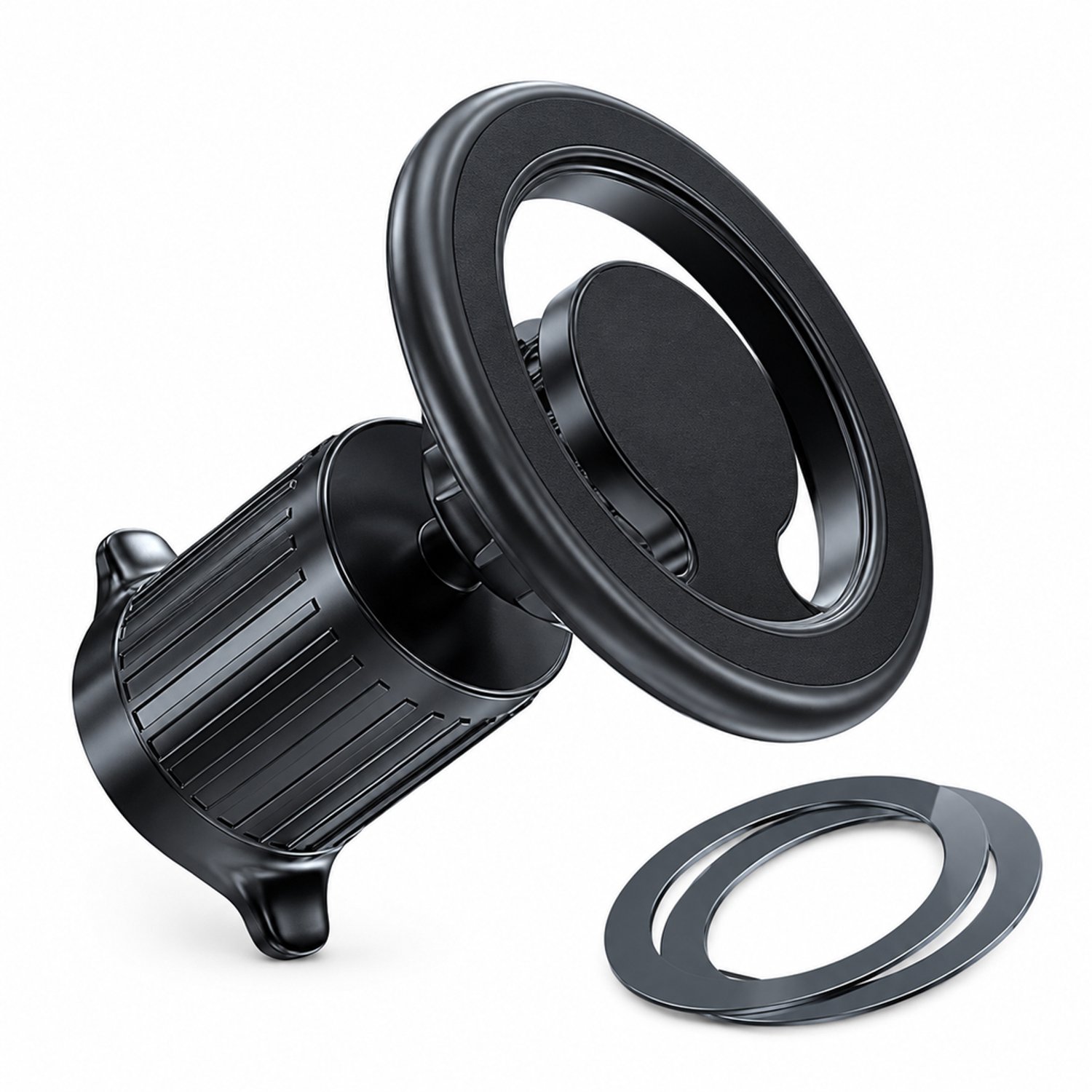 Telefoonhouders auto - zwart, magnetisch - ventilatieroosterbevestiging - verpakking 23 x 16 x 5 cm