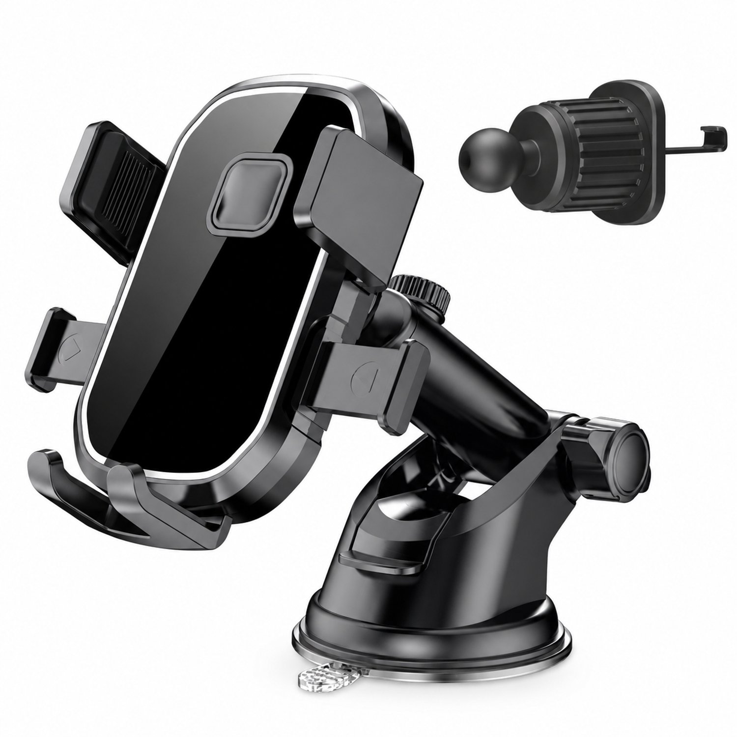 Telefoonhouders auto: telefoonhouder met zuignapvoet en ventilatieroosterclip