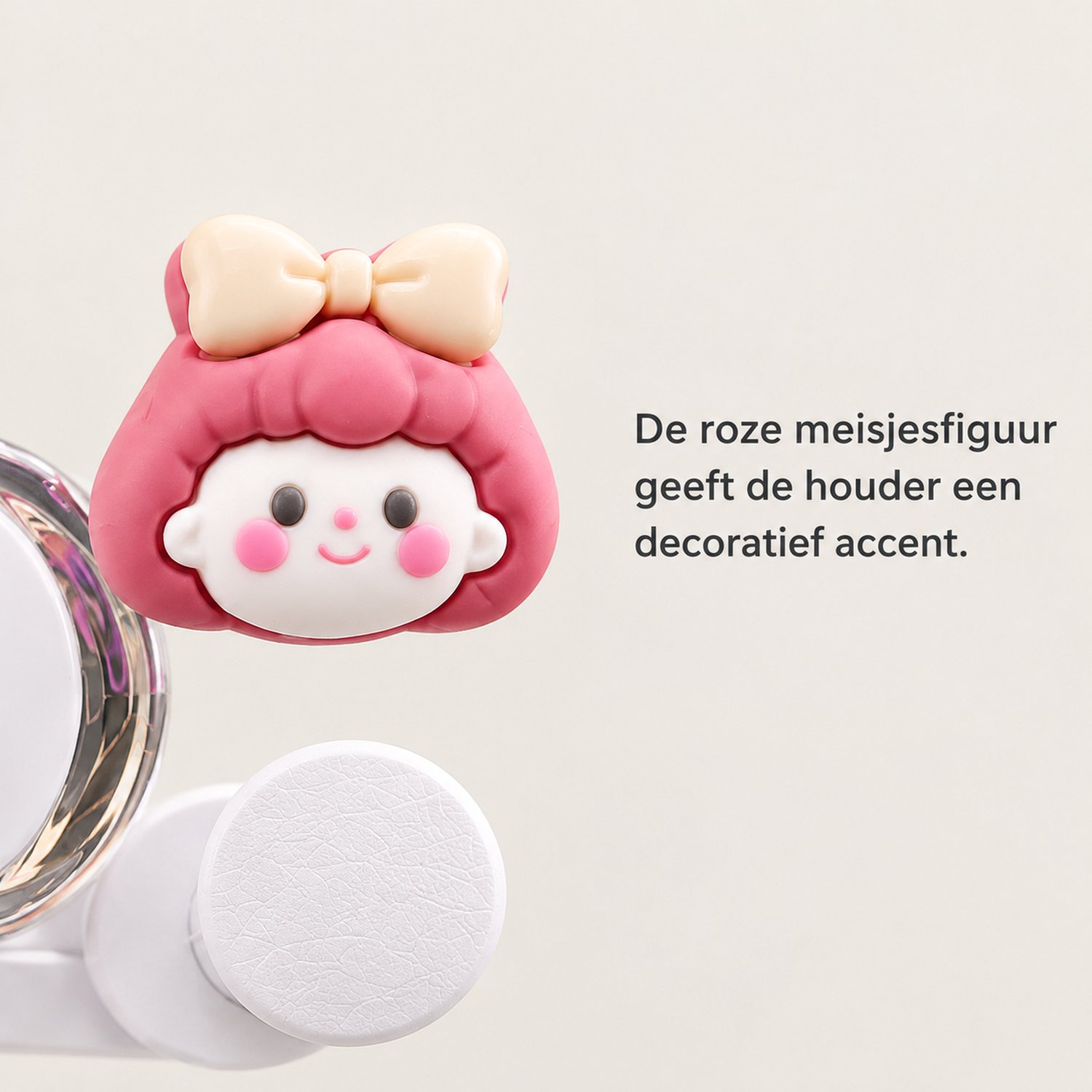telefoonhouders auto - Autotelefoonhouder voor het ventilatierooster met verlengarm - roze meisjesfiguur - verpakking 13 × 10,5 × 6,5 cm