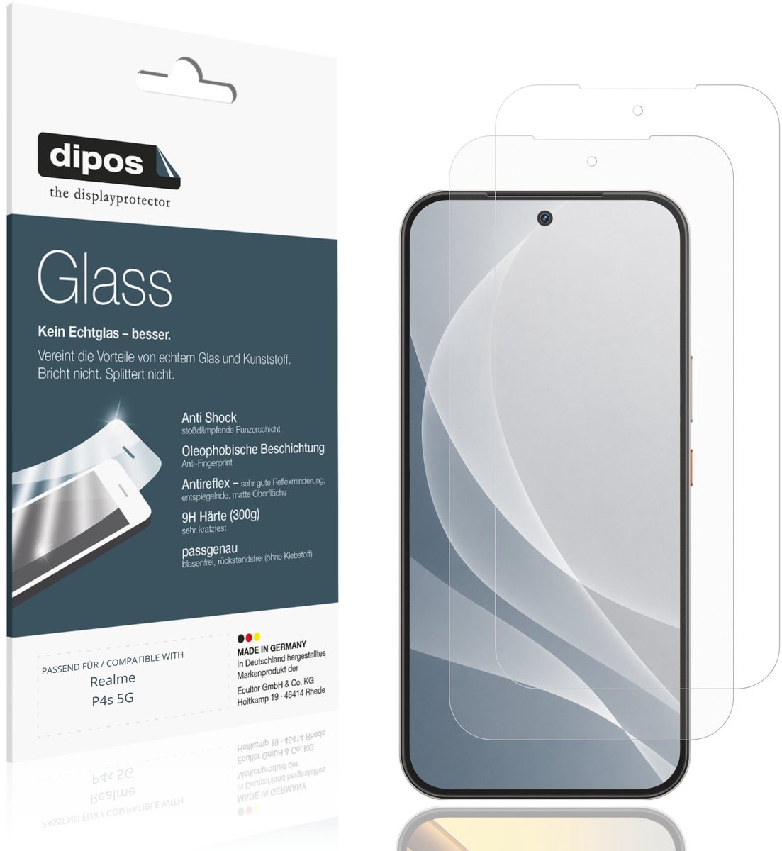 dipos – 2x Matte Pantserfolie geschikt voor Realme P4s 5G | 9H Screenprotector
