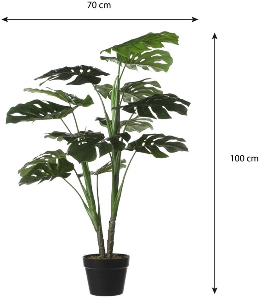 Mica Decorations Monstera Kunstplant - H100 x Ø70 cm - Groen