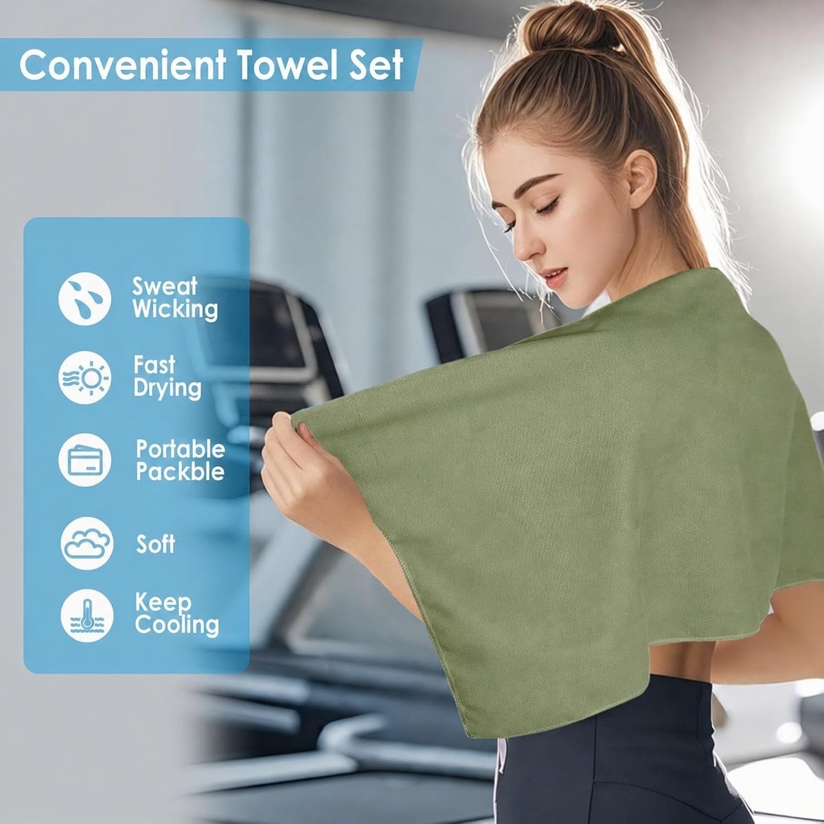 Set van 2 Sneldrogende Microvezel Handdoeken, Dubbelzijdig Fleece, Ideaal voor Sport, Reizen en Yoga