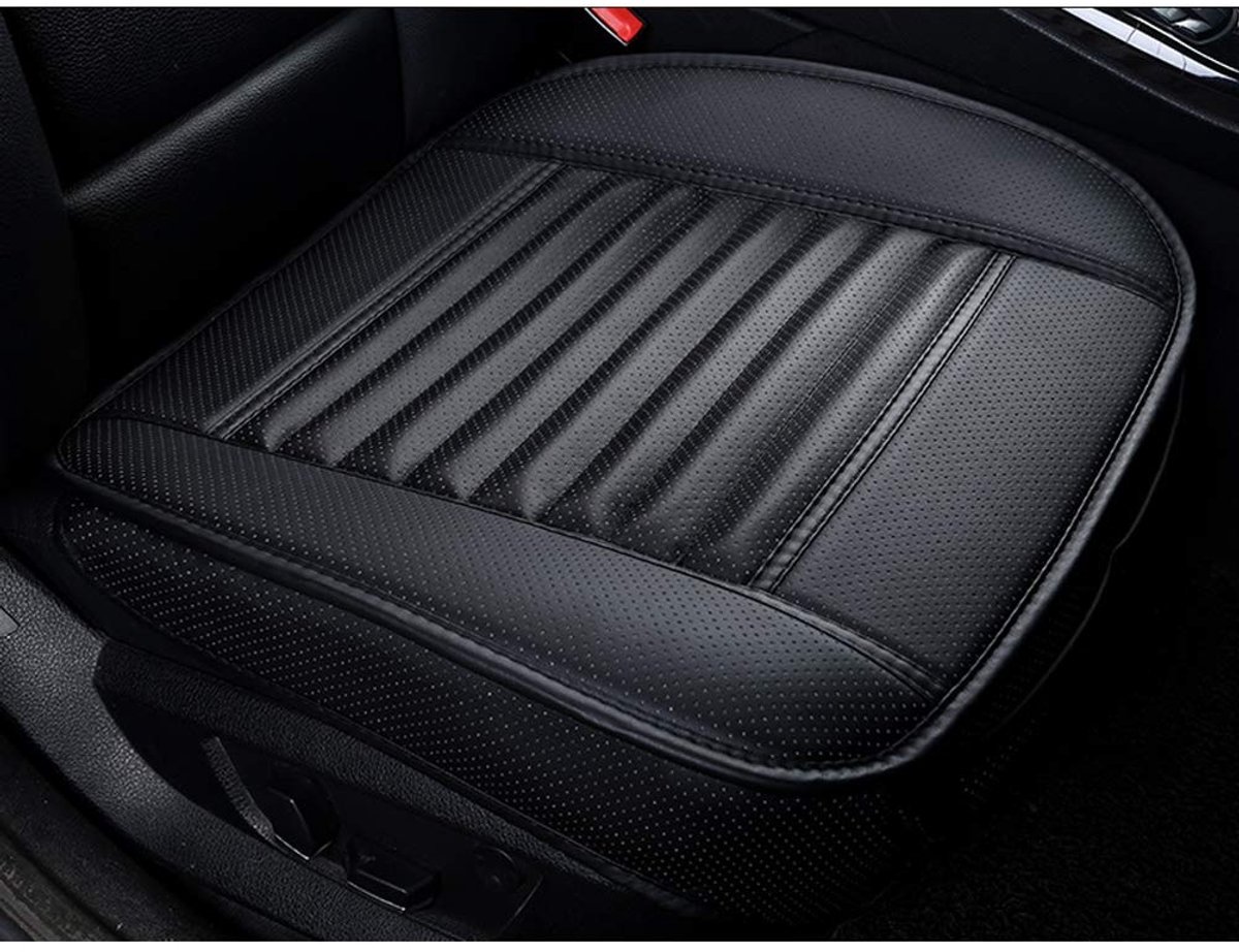 Elzusha - PU leren autostoelhoezen voor voorstoelen - Zwart 2 stuks