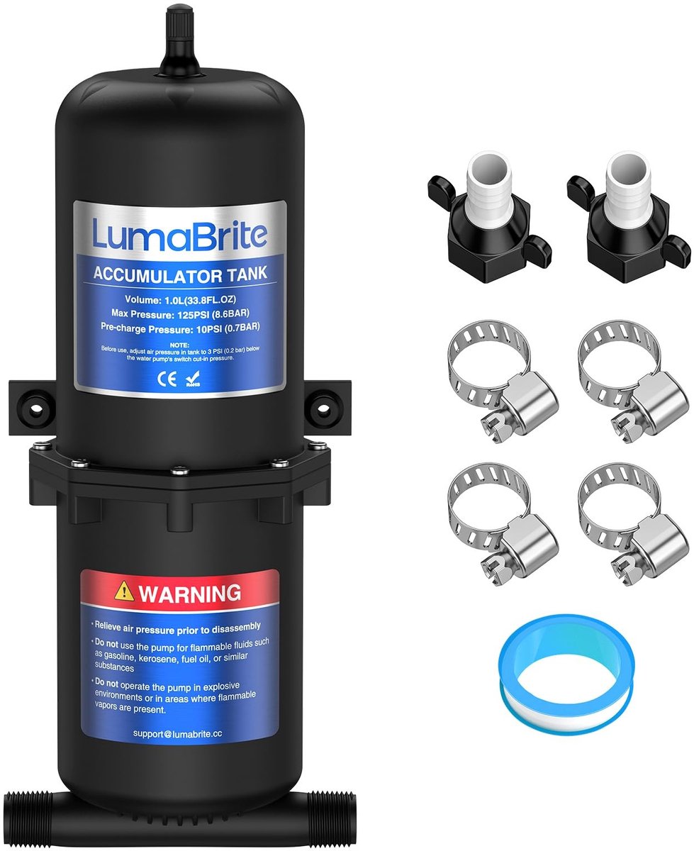 Elzusha - Pressure Accumulator Tank 1L voor Caravan en Boot