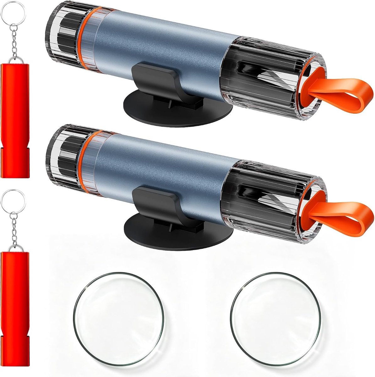 Autonoodhamer met Gordelsnijder - Rood - 9 x 2 cm - Compact en Veiligheidsfluitje - Voor Auto en Bus
