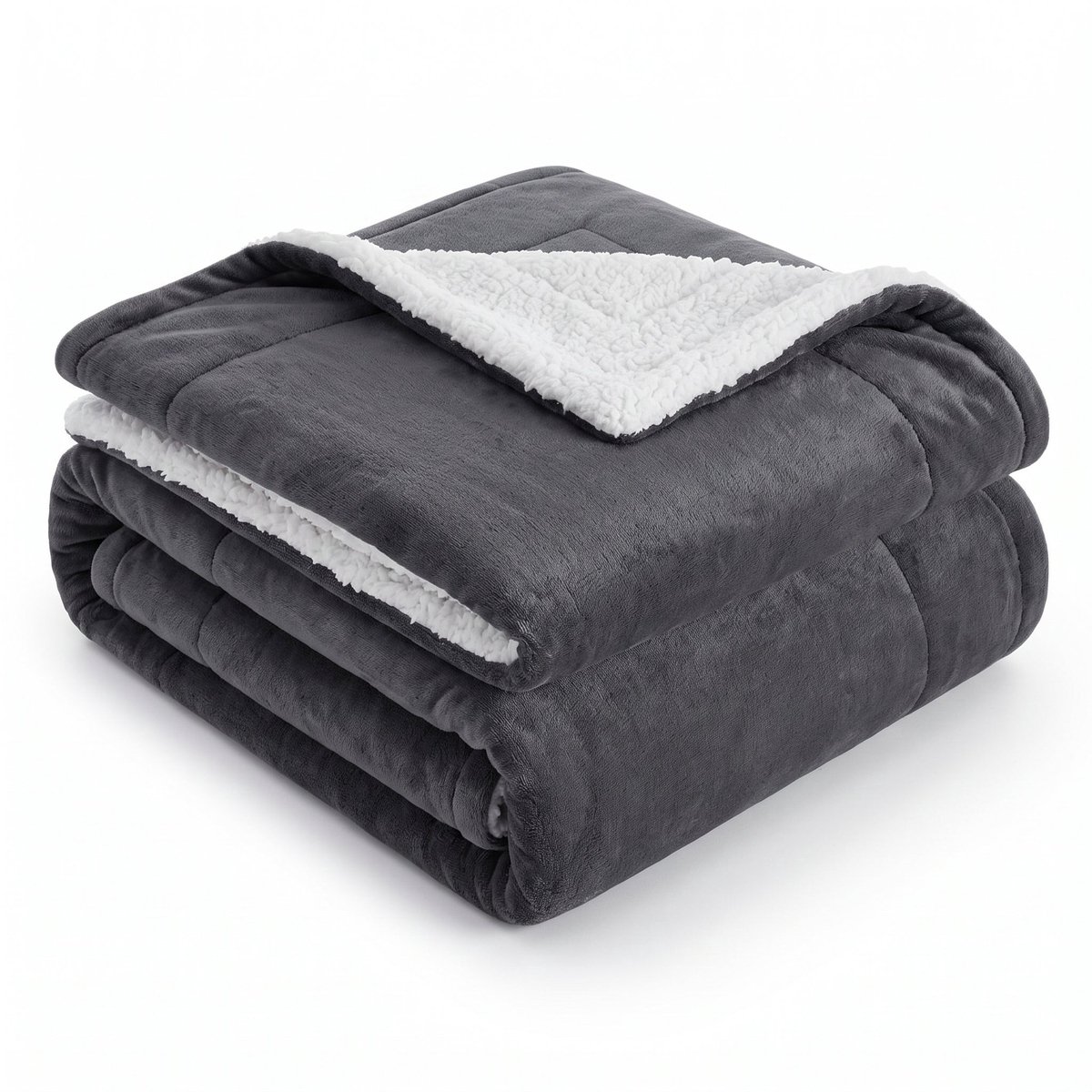 Lomera Sherpa Fleece Deken - Sherpa Deken - Fleece Deken - Plaid - Woondeken - Knuffeldeken - Bankdeken - Deken voor Bank en Bed - Dubbelzijdige Plaid - Woonkamerdeken - Bankplaid - Bedsprei - Donkergrijze Deken - Tweepersoons Deken Grijs