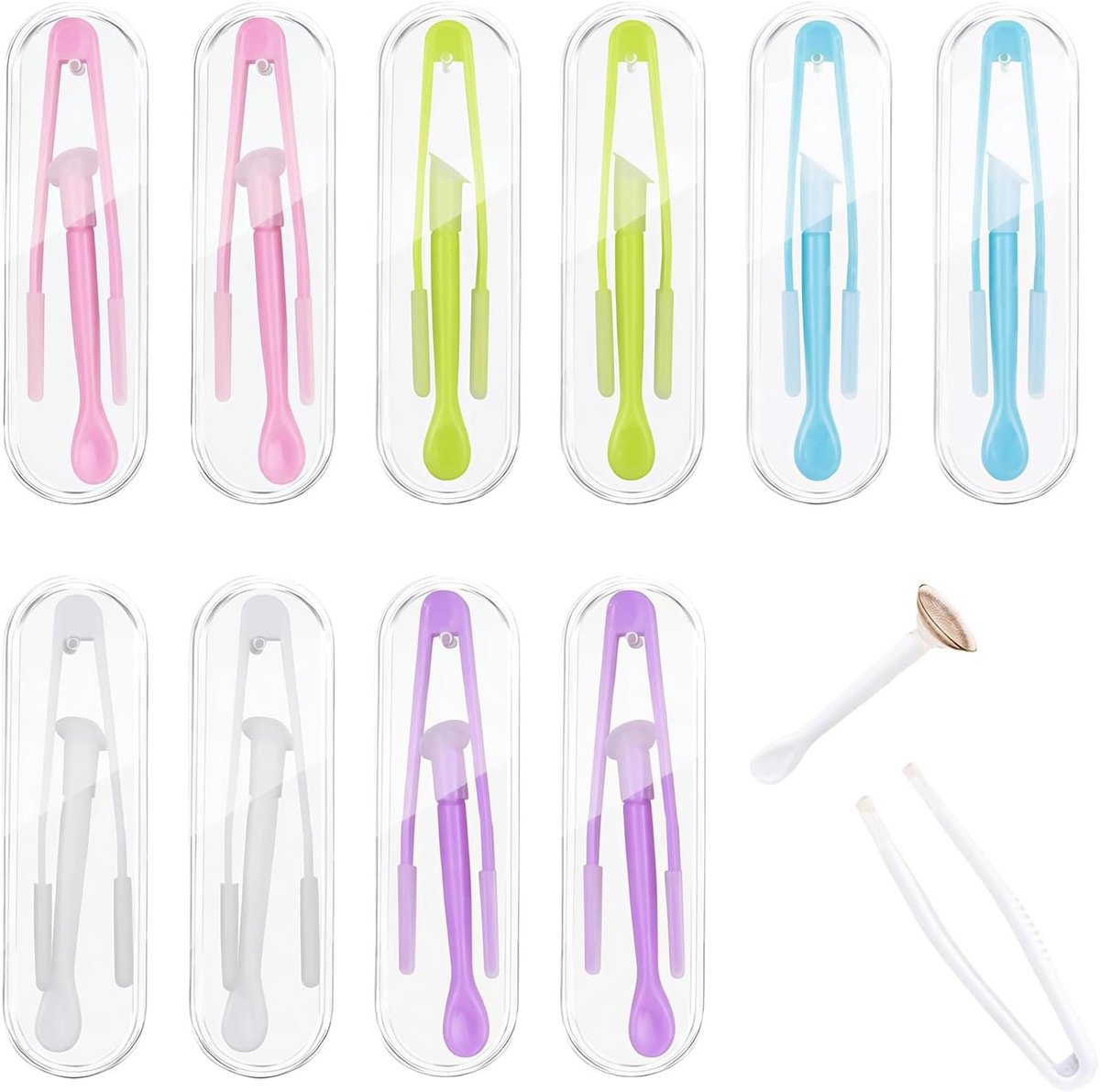 Contactlenzen Inzethulp Set - Wit - 10 Stuks - Kunststof en Siliconen - Voor Thuis en Op Reis
