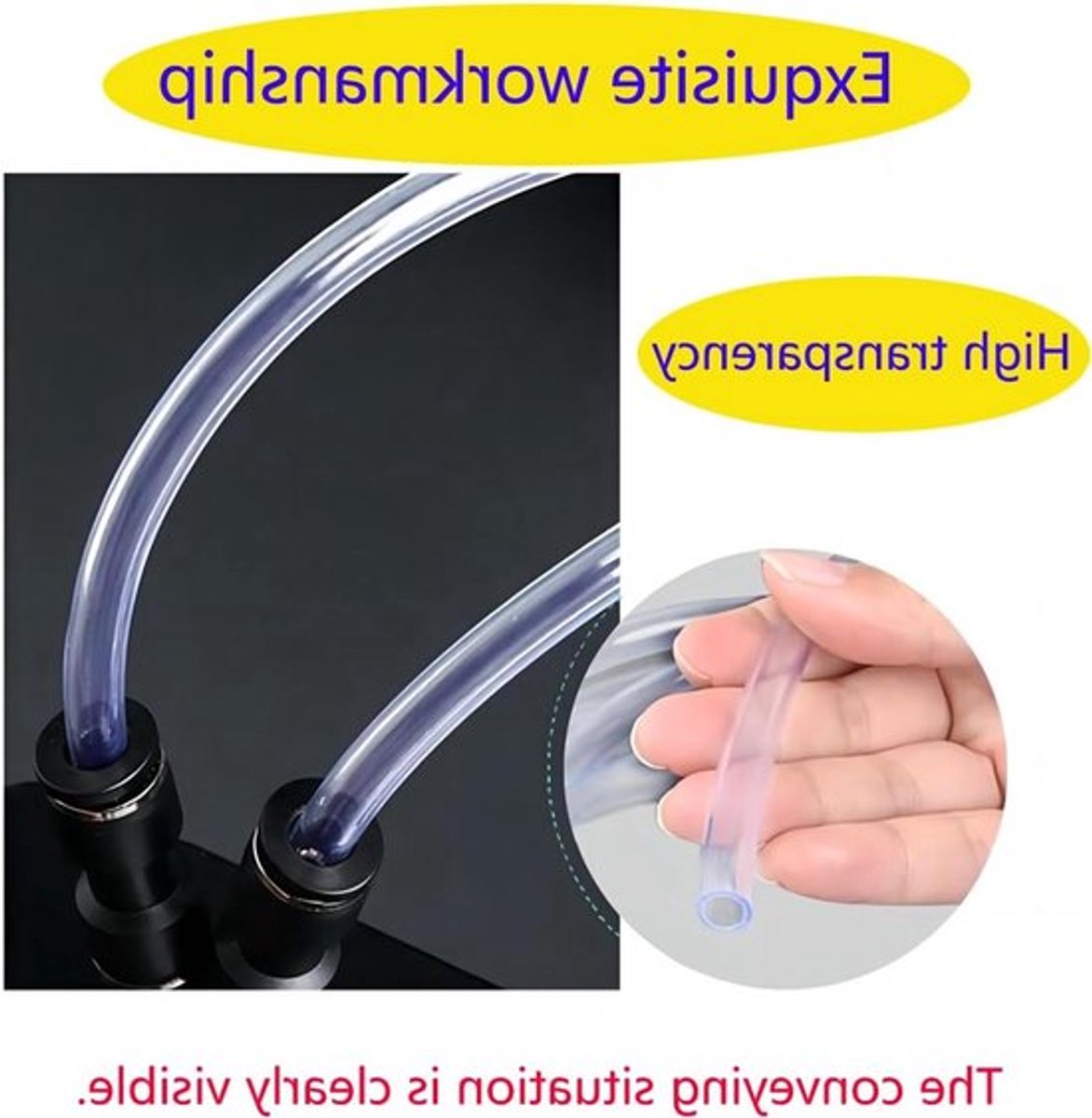 Dailygoody - PVC Tuinslang 2m - Flexibele Water- en Lucht Slang 14mm ID x 16mm OD