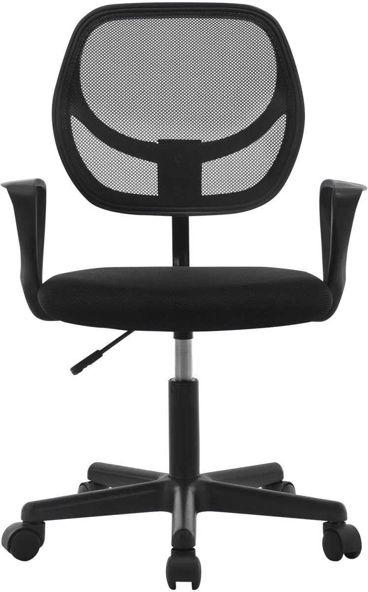 Klarven® Kinderstoel Ergonomisch - Verstelbare zithoogte, Ademend mesh - Zwenkwielen, 5-100 kg - 44x41 cm - Zwart
