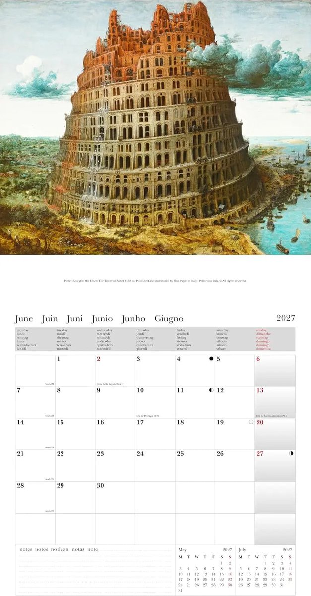 Pieter Brueghel Kalender 2027