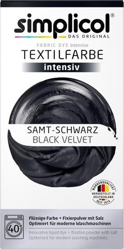 Simplicol Textielverf Intens - Wasmachine Textielverf - Black Velvet - 1 stuk