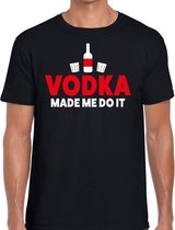 Vodka made me do it fun t-shirt zwart voor heren S