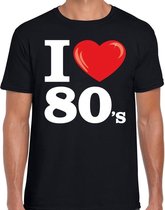 I love 80s t-shirt zwart heren - i love eighties shirt heren XL